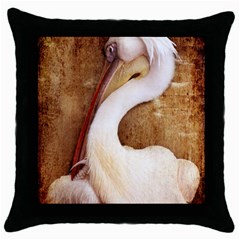 920-pelican Throw Pillow Case (black)