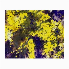 Yellow And Purple Splatter Paint Pattern Small Glasses Cloth (2-side) by traceyleeartdesigns