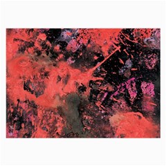 Pink And Black Abstract Splatter Paint Pattern Large Glasses Cloth (2-side) by traceyleeartdesigns