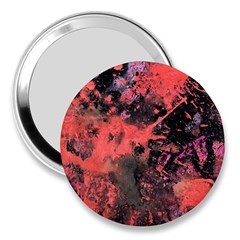 Pink And Black Abstract Splatter Paint Pattern 3  Handbag Mirrors by traceyleeartdesigns