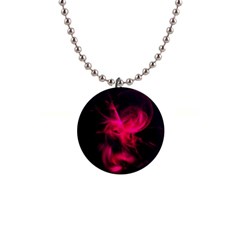 Pink Flame Fractal Pattern Button Necklaces by traceyleeartdesigns