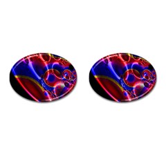 Pink Blue And Red Globe Cufflinks (oval) by traceyleeartdesigns