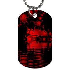 Red And Black Lake Fractal Dog Tag (one Side) by traceyleeartdesigns