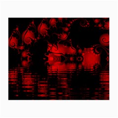 Red And Black Lake Fractal Small Glasses Cloth by traceyleeartdesigns