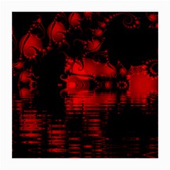 Red And Black Lake Fractal Medium Glasses Cloth (2-side) by traceyleeartdesigns