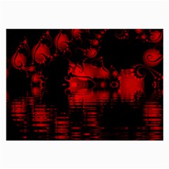 Red And Black Lake Fractal Large Glasses Cloth (2-side) by traceyleeartdesigns