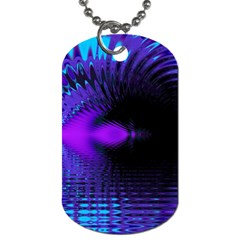 Purple And Blue Lake Fractal Dog Tag (one Side) by traceyleeartdesigns