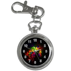 Bright Multi Coloured Fractal Pattern Key Chain Watches by traceyleeartdesigns