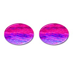 Pink And Blue Water Cufflinks (oval) by traceyleeartdesigns