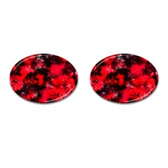 Black And Red Pattern Cufflinks (oval) by traceyleeartdesigns