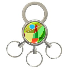 Colorful Abstraction 3-ring Key Chains by Valentinaart