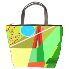 Colorful Abstraction Bucket Bags by Valentinaart