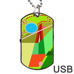 Colorful Abstraction Dog Tag Usb Flash (two Sides)  by Valentinaart