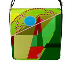 Colorful Abstraction Flap Messenger Bag (l)  by Valentinaart