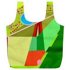 Colorful Abstraction Full Print Recycle Bags (l)  by Valentinaart