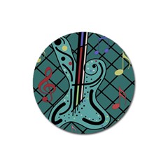 Blue Guitar Magnet 3  (round) by Valentinaart