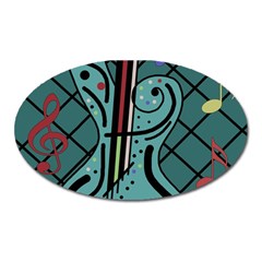 Blue Guitar Oval Magnet by Valentinaart