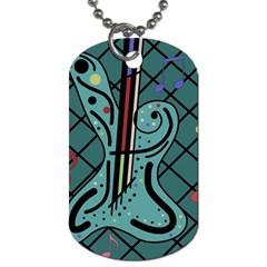 Blue Guitar Dog Tag (one Side) by Valentinaart