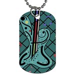 Blue guitar Dog Tag (One Side) Front