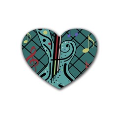 Blue Guitar Heart Coaster (4 Pack)  by Valentinaart