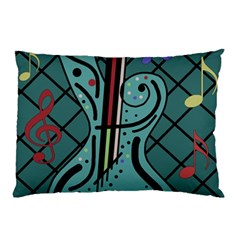 Blue Guitar Pillow Case by Valentinaart