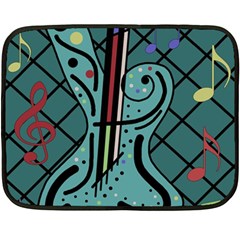 Blue Guitar Double Sided Fleece Blanket (mini)  by Valentinaart