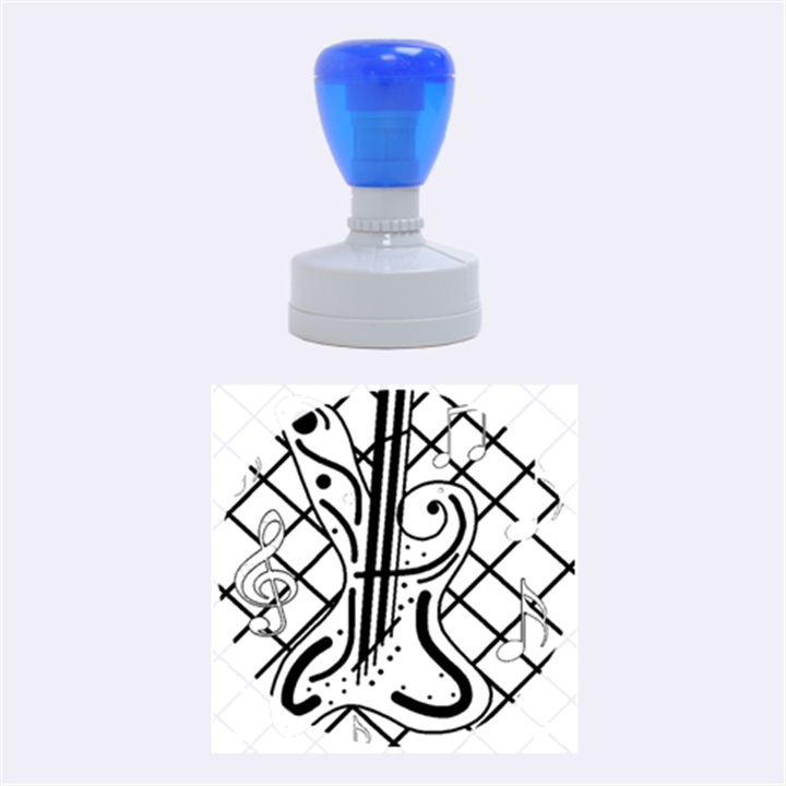 Blue guitar Rubber Round Stamps (Medium)