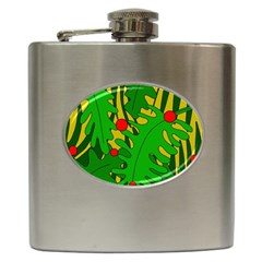 In The Jungle Hip Flask (6 Oz) by Valentinaart