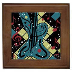 Playful Guitar Framed Tiles by Valentinaart