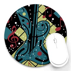 Playful Guitar Round Mousepads by Valentinaart