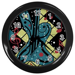 Playful Guitar Wall Clocks (black) by Valentinaart