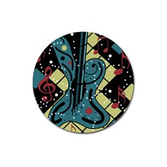 Playful Guitar Magnet 3  (round) by Valentinaart