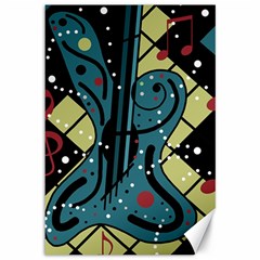 Playful Guitar Canvas 12  X 18   by Valentinaart