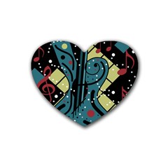 Playful Guitar Heart Coaster (4 Pack)  by Valentinaart