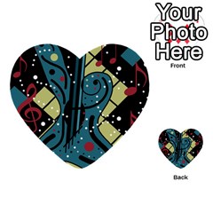 Playful Guitar Multi-purpose Cards (heart)  by Valentinaart