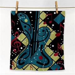 Playful Guitar Face Towel by Valentinaart