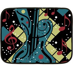 Playful Guitar Double Sided Fleece Blanket (mini)  by Valentinaart