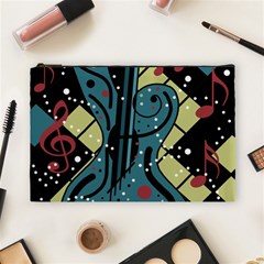 Playful Guitar Cosmetic Bag (large)  by Valentinaart