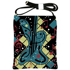 Playful Guitar Shoulder Sling Bags by Valentinaart