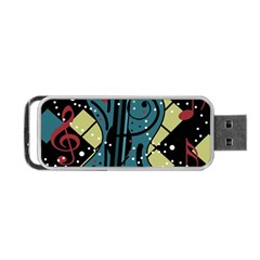 Playful Guitar Portable Usb Flash (two Sides) by Valentinaart