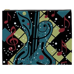 Playful Guitar Cosmetic Bag (xxxl)  by Valentinaart