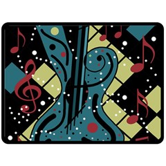 Playful Guitar Double Sided Fleece Blanket (large)  by Valentinaart