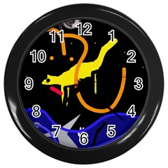 Crazy Dream Wall Clocks (black) by Valentinaart