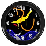 Crazy dream Wall Clocks (Black) Front