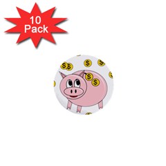 Piggy Bank  1  Mini Buttons (10 Pack)  by Valentinaart