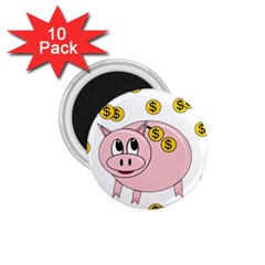 Piggy Bank  1 75  Magnets (10 Pack)  by Valentinaart