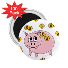 Piggy Bank  2 25  Magnets (100 Pack)  by Valentinaart