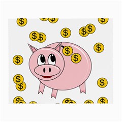 Piggy Bank  Small Glasses Cloth by Valentinaart