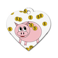 Piggy Bank  Dog Tag Heart (two Sides) by Valentinaart