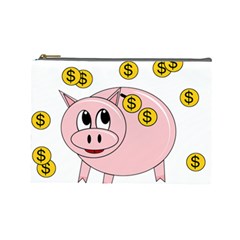 Piggy Bank  Cosmetic Bag (large)  by Valentinaart